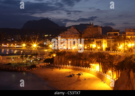 Nacht in Benidorm Stockfoto