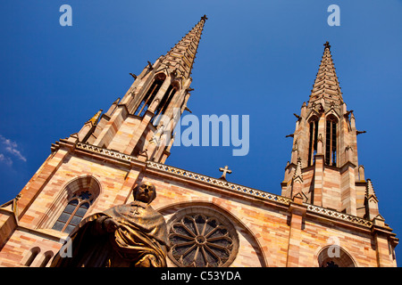 Saint-Pierre und Saint-Paul-Kirche in Obernai, Bas-Rhin-Elsass-Frankreich Stockfoto