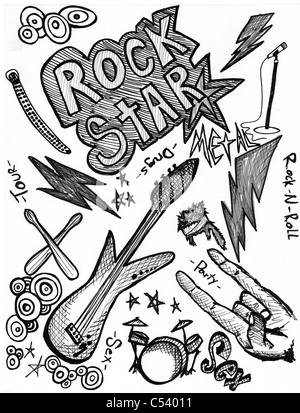 Rock Star Doodles Stockfoto