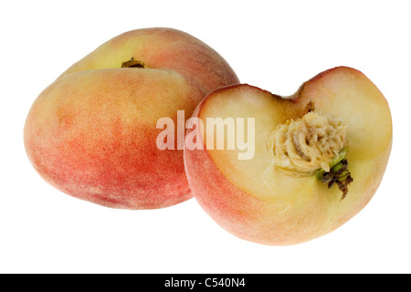 Donut Pfirsich isoliert auf weißem Hintergrund Stockfoto