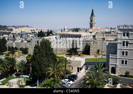 Stadtansicht von Jerusalem vom Dach des Hotel Notre Dame Stockfoto