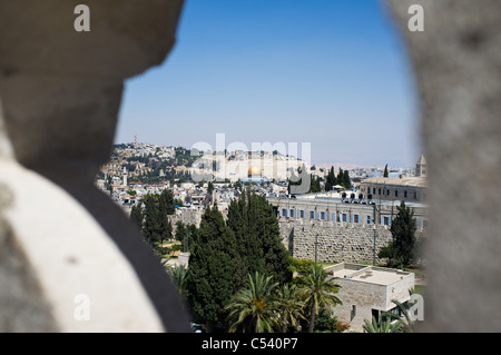 Stadtbild der Altstadt von Jerusalem vom Dach des Hotel Notre Dame Stockfoto