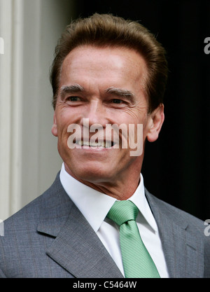 US-amerikanischer Schauspieler Bodybuilder und Ex-Gouverneur von Kalifornien Arnold Schwarzenegger. Bild von James Boardman. Stockfoto