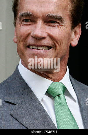 US-amerikanischer Schauspieler Bodybuilder und Ex-Gouverneur von Kalifornien Arnold Schwarzenegger. Bild von James Boardman. Stockfoto