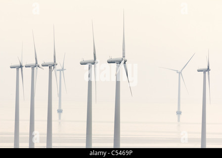 Wind-Turbinen, Hafen von Kopenhagen, Dänemark Stockfoto