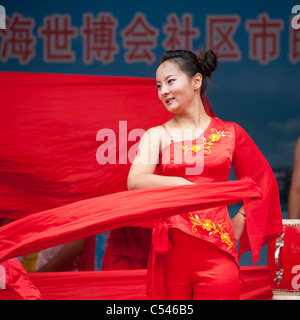 Frau im Shanghai World Expo in Shanghai, China Stockfoto