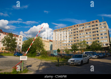 Parkplatz Zizkov Viertel Prag Tschechische Republik Europa Stockfoto