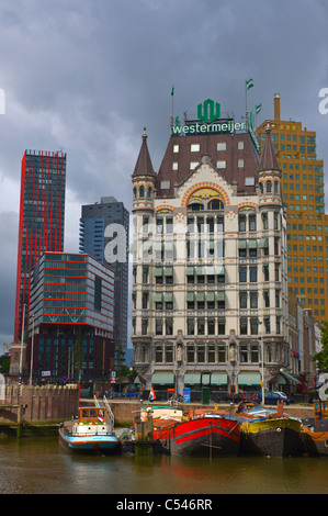 Het Witte Huis das weiße Gebäude am Oude Haven am alten Hafen Rotterdam der Provinz Süd-Holland Niederlande-Europa Stockfoto