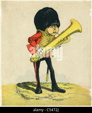 Karikatur von einem namentlich die Grenadier Guards die älteste aller von den Bands in der britischen Armee Stockfoto