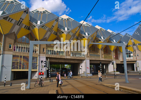 Cube Häuser in Overblaak Straße Rotterdam der Provinz Süd-Holland Niederlande-Europa Stockfoto