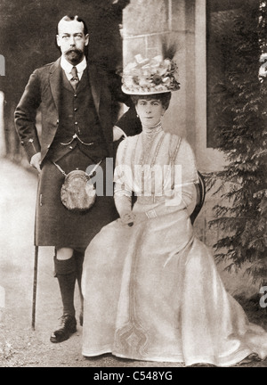 Der Prinz von Wales, später König George V, mit seiner Frau Mary von Teck im Jahr 1909. Stockfoto