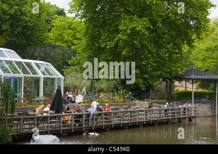 Cafe am Teich Artis Zoo wie komplexe Amsterdam Niederlande-Europa Stockfoto