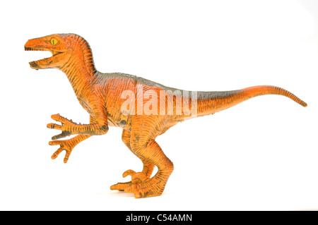 Dinosaurier Spielzeug auf einem weißen Hintergrund. Stockfoto