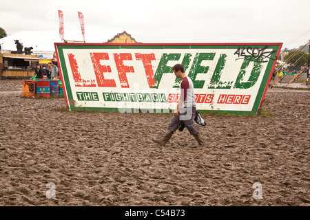 Leftfield Bühne Zeichen Glastonbury Festival 2011, Somerset, England, Vereinigtes Königreich. Stockfoto