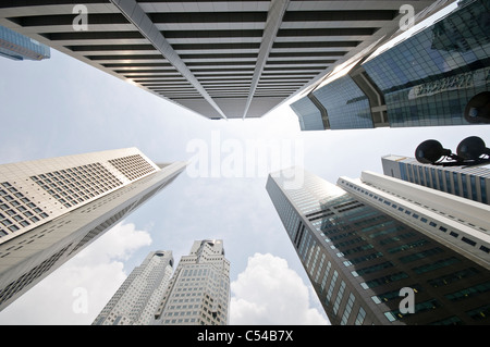 Wolkenkratzer der Finanzdistrikt, zentraler Geschäftsbezirk, kreativ, Singapur, Südostasien, Asien Stockfoto