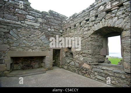 Das Innere des Muness Castle, Insel Unst Shetland, Schottland. SCO 7527 Stockfoto