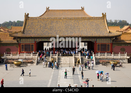 Das Tor der Himmlischen Reinheit – Qianqing Männer – innerhalb der verbotenen Stadt in Peking, China. Stockfoto