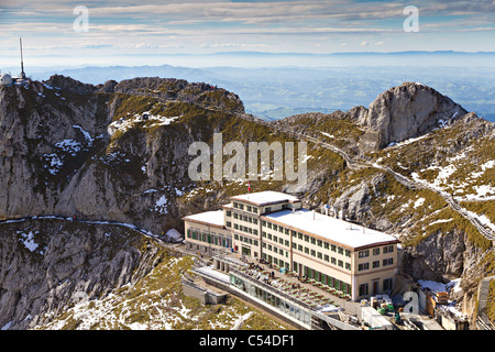 Station auf dem Pilatus an einem Sommertag, Schweiz Stockfoto