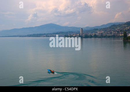 Blick Richtung Veytaux Monteux, Genfer See, Schweiz Stockfoto