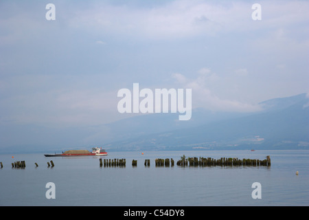 Neuenburger See, Lac de Neuchate, Neuenburgersee, Estavayer-le-Lac, Kanton Freiburg, Schweiz Stockfoto