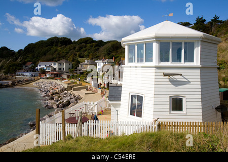 Der Leuchtturm, Steephill Bucht, Strand, Isle Of Wight, England, UK Stockfoto