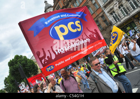 TUC anti-Kürzungen Streik 30. Juni 2011 Gewerkschaften unisono Nuss ATL Stockfoto