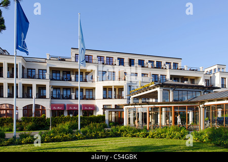 Eingang der Hohe Duene Yachting und Spa Resort, first class Hotels, maritime, Lifestyle, Ostsee, Rostock-Warnemünde dist Stockfoto