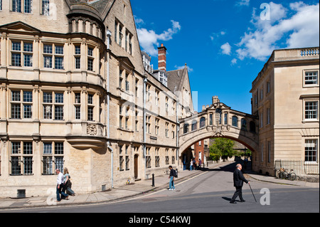 Hertford Brücke aus Catte Street, Oxford, Oxfordshire, Vereinigtes Königreich Stockfoto