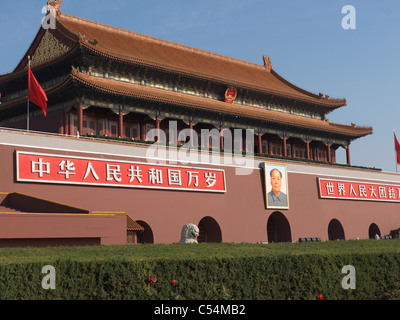 Tiananmen-Tor des himmlischen Friedens, dem Tiananmen-Platz, Verbotene Stadt, Peking, China Stockfoto