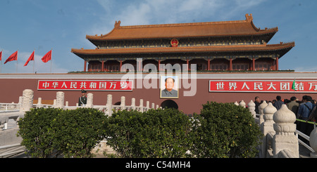 Tiananmen-Tor des himmlischen Friedens, dem Tiananmen-Platz, Verbotene Stadt, Peking, China Stockfoto