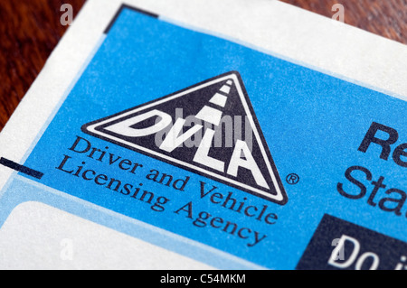 DVLA Scheibe Erneuerung Erinnerung Steuerformular Stockfoto