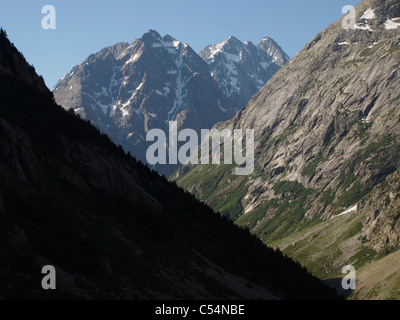 Tal nördlich von La Bérarde, Nationalpark Ecrins, Französische Alpen Stockfoto