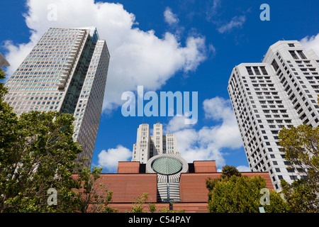 Museum of Modern Art, SFMOMA, Financial District Türme, Stadt von San Francisco, California, Vereinigte Staaten von Amerika, USA Stockfoto