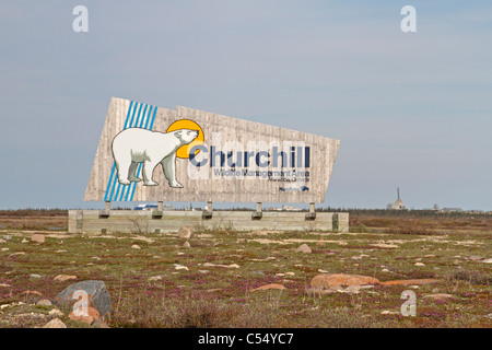 Churchill Wildlife Management Area Zeichen in der tundra Stockfoto