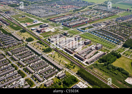 Die Niederlande, Almere, moderne Wohngebiete. Luftbild Stockfoto