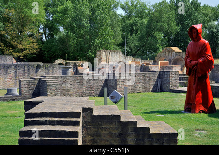 Archäologische Stätte der Zisterzienser Notre-Dame der Dünen Abtei im Musée Ten Duinen, Koksijde, Belgien Stockfoto