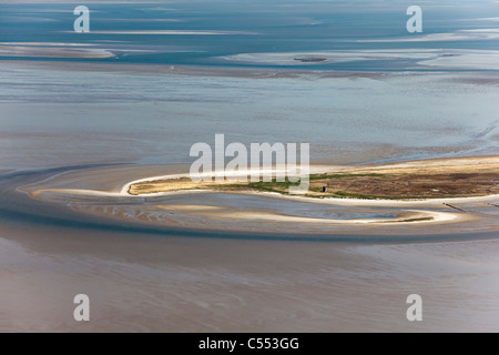 Die Niederlande, Insel Griend, Gruppe von Inseln genannt Wattenmeer. Nationalpark. UNESCO-Weltkulturerbe. Luft. Stockfoto