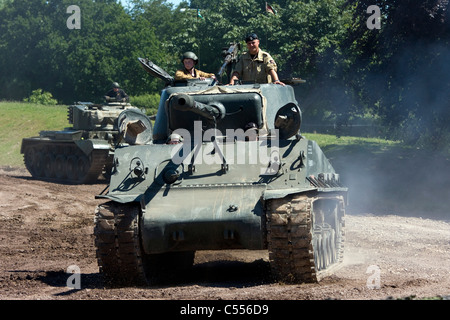 Tankfest 2011 Bovington Dorset UK Sherman M4 A8 E8 Medium Tank Stockfoto