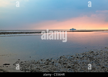 Den Niederlanden, Buren auf Ameland, Insel, Wadden Sea Islands gehört. UNESCO-Weltkulturerbe. Hintergrund-Fähre. Stockfoto