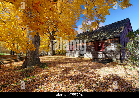 Blick auf das historische Docht Bauernhaus, Jockey Hollow State Park, New Jersey, USA Stockfoto