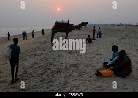 Strand in Puri im indischen Bundesstaat Orissa. Stockfoto