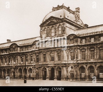 Heliogravüre des Palastes des Louvre, Paris, Frankreich Stockfoto