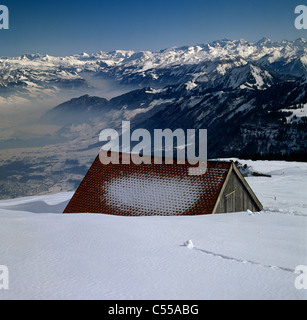 Bergkette angesehen von Mt Rigi bei Luzern, Schweiz Stockfoto