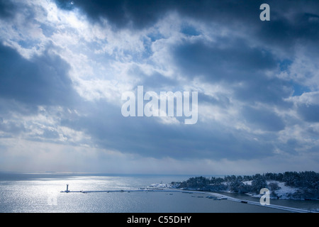 Schnee Landschaft aus Meer Stockfoto