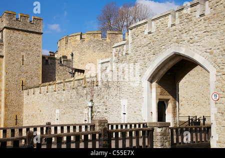Ein Detail des Tower of London, London, Vereinigtes Königreich. Stockfoto