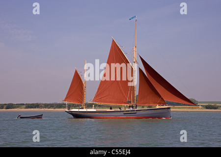 Ein Segeln Angeln Klaps auf der Ostküste, UK Stockfoto