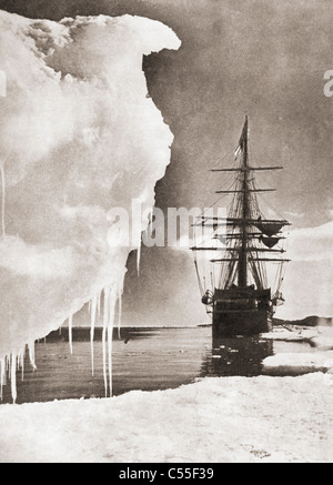 Das Schiff Terra Nova am Südpol während Robert Falcon Scotts Terra-Nova-Expedition 1910-1913. Stockfoto