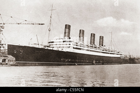 RMS Aquitania, Cunard Linie Ozeandampfer im Jahre 1913 Stockfoto