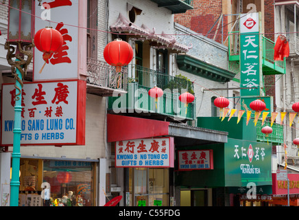 San Francisco Chinatown Shop Fronten China Stadt Kalifornien usa Stockfoto