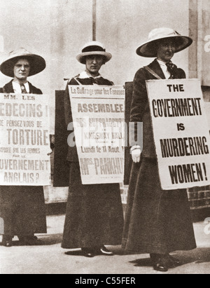 Britischen Suffragetten um 1910. Stockfoto